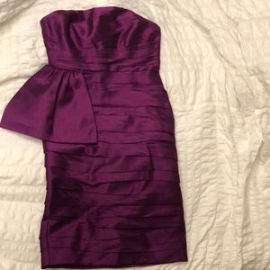 ML Monique Lhuillier strapless dress 6 purple